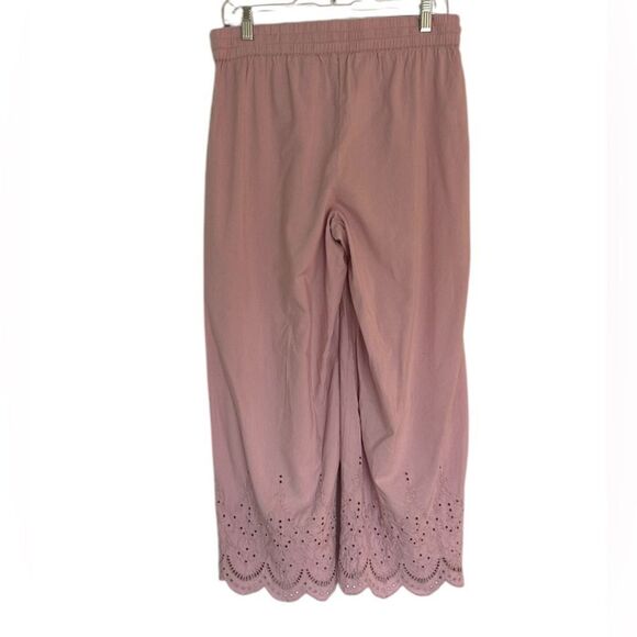 Loft Beach Light Pink Drawstring Waist Eyelet Trim Pants Size Small - Picture 2 of 9